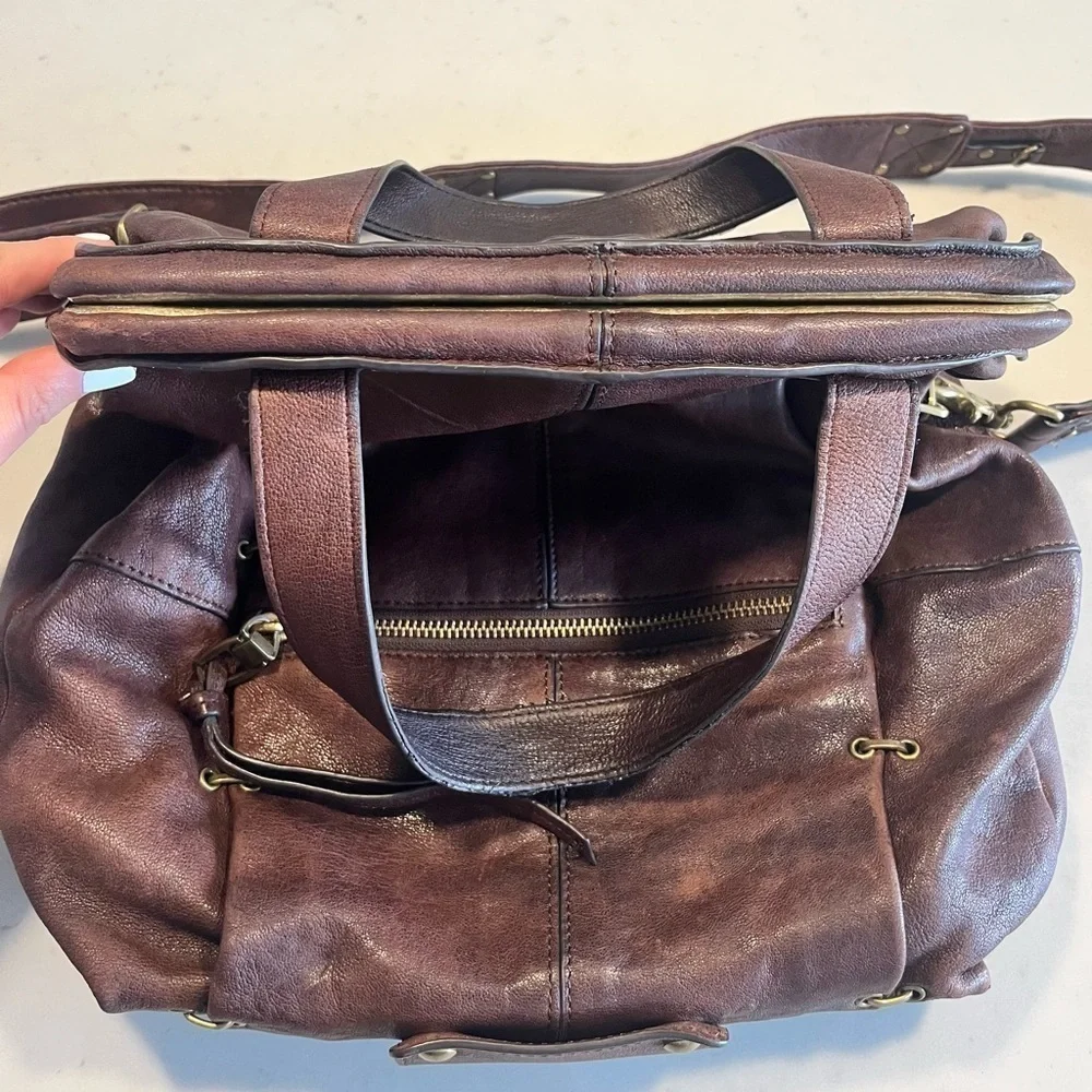 Brown KOOBA Ava Fold Over Hangbag